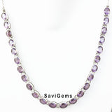 Amethyst Facetted Sterling Silver Necklace