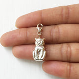Cat Sterling Silver Charm