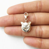 Cat Face Sterling Silver Charm