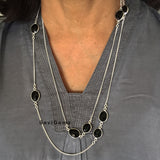 Facetted Black Onyx Sterling Silver Necklace