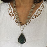 Labradorite Chunky Silver Necklace