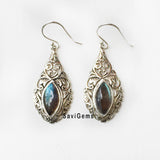 Labradorite Marquise Filigree Sterling Silver Earring
