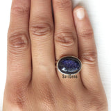 Blue Sunstone Sterling Silver Ring