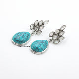Rainbow Moonstone & Turquoise 925 Sterling Silver Earring