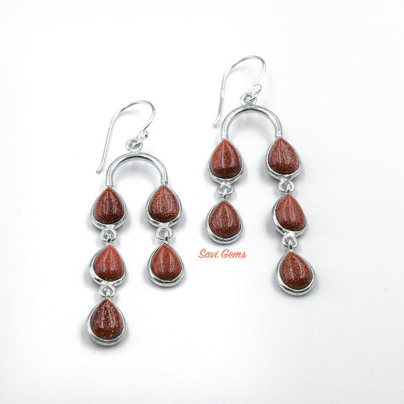 Golden Sunstone 925 Sterling Silver Earring