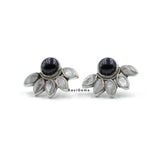 Black Onyx & Rainbow Moonstone 925 Sterling Silver Earring