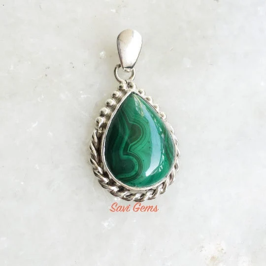 Malachite Sterling Silver Pendant