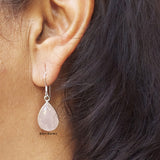 Rose Quartz Teardrop Sterling Silver Earring