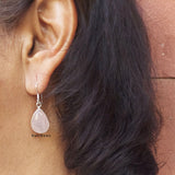 Rose Quartz Teardrop Sterling Silver Earring