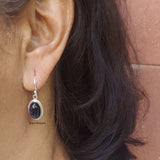 Blue Sunstone Oval 925 Sterling Silver Earring