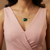 Natural Malachite 925 Sterling Silver Necklace