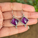 Amethyst Diamond Sterling Silver Earring