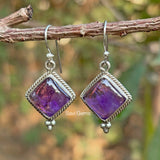 Amethyst Diamond Sterling Silver Earring
