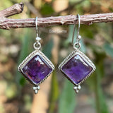Amethyst Diamond Sterling Silver Earring