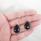 Black Onyx Teardrop Sterling Silver Earring