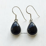 Black Onyx Teardrop Sterling Silver Earring