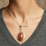 Golden Goldstone 925 Sterling Silver Pendant