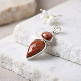 Golden Goldstone Sterling Silver Pendant