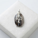 Sardonyx Tree Sterling Silver Pendant