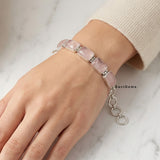 Rose Quartz Sterling Silver Bracelet