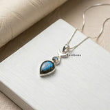 Labradorite Half Moon Sterling Silver Pendant