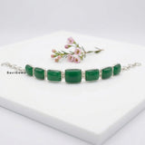 Green Onyx Sterling Silver Bracelet