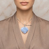 Blue Lace Agate Sterling Silver Pendant