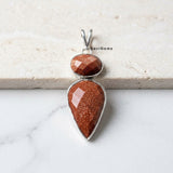 Golden Goldstone Sterling Silver Pendant