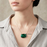 Natural Malachite 925 Sterling Silver Necklace