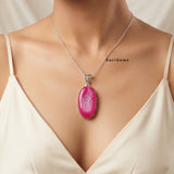 Druzy Pink 925 Sterling Silver Pendant