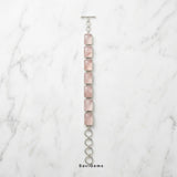 Rose Quartz Sterling Silver Bracelet