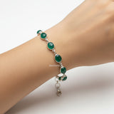 Green Onyx Oval Sterling Silver Bracelet