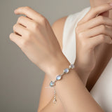 Rainbow Moonstone Sterling Silver Bracelet