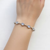 Rainbow Moonstone Sterling Silver Bracelet