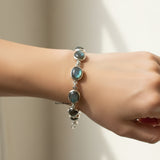 Labradorite Oval Sterling Silver Bracelet