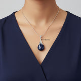 Blue Goldstone Sterling Silver Pendant