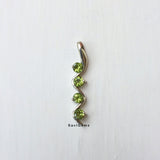Facetted Peridot Round Sterling Silver Pendant