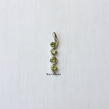 Facetted Peridot Round Sterling Silver Pendant