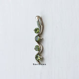 Facetted Peridot Round Sterling Silver Pendant
