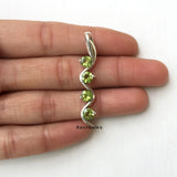 Facetted Peridot Round Sterling Silver Pendant