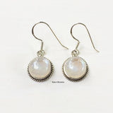 Rainbow Moonstone Twisted Wire Sterling Silver Earring