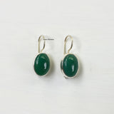 Green Onyx Fixed Hook Sterling Silver Earring