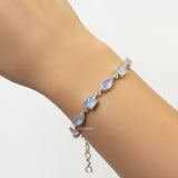 Rainbow Moonstone Sterling Silver Bracelet