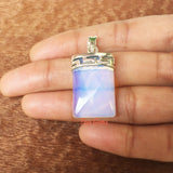 Facetted Opalite Greek Sterling Silver Pendant