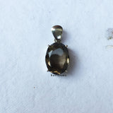 Natural Smoky Quartz Oval Sterling Silver Pendant