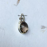 Facetted Smoky Quartz 925 Sterling Silver Pendant