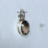 Facetted Smoky Quartz 925 Sterling Silver Pendant