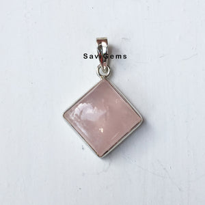 Rose Quartz Sterling Silver Pendant