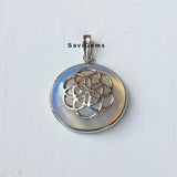 Opalite Seed of Life Sterling Silver Pendant