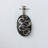 Labradorite Oval Sterling Silver Pendant